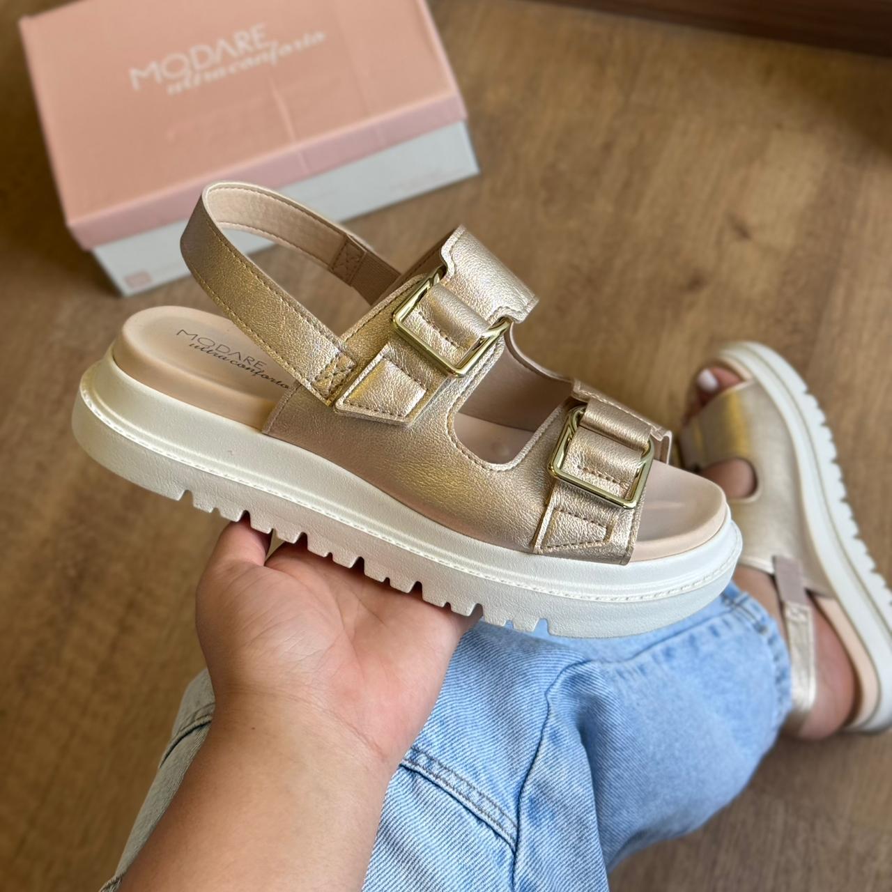 Sandália Modare Espelho Dourado 7200.102