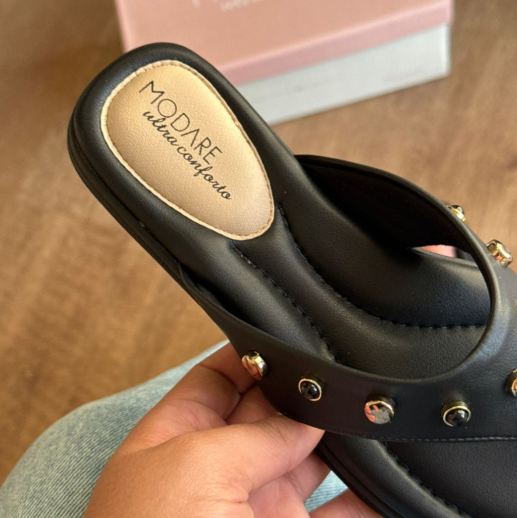 Sandália Modare Rasteirinha Detalhes Dourado 7212.104