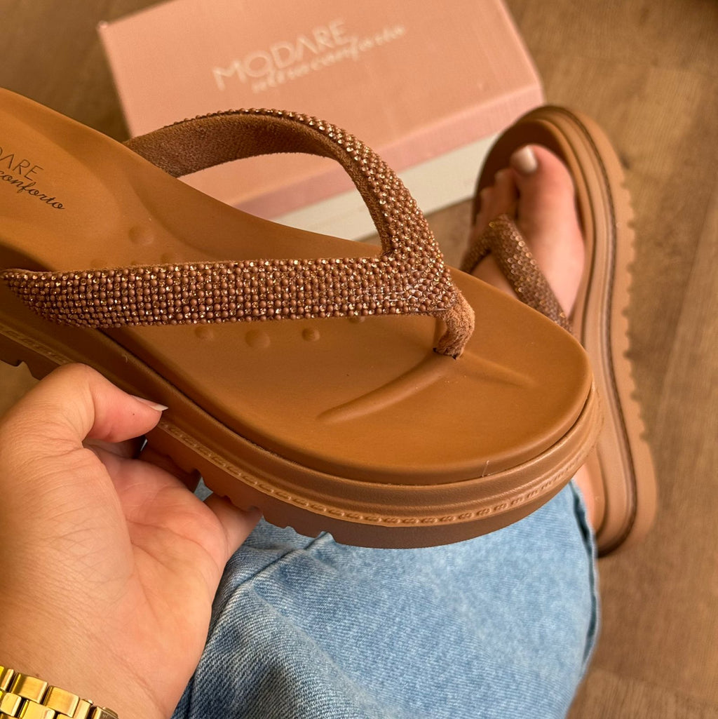 Sandália Modare Plataforma Tiras Em Strass 7200.110