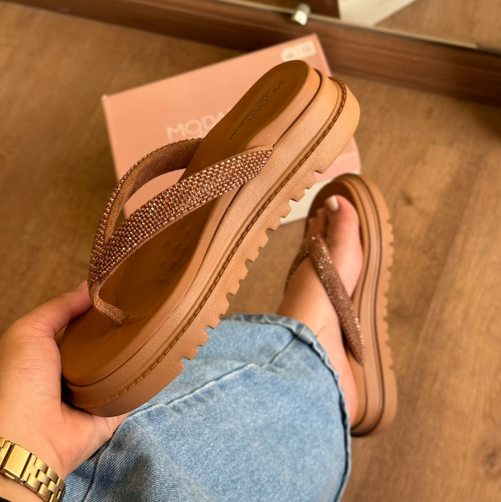 Sandália Modare Plataforma Tiras Em Strass 7200.110